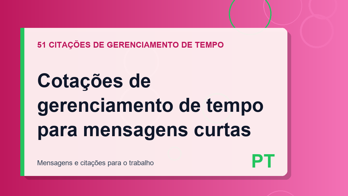 Cotações de gerenciamento de tempo para mensagens curtas