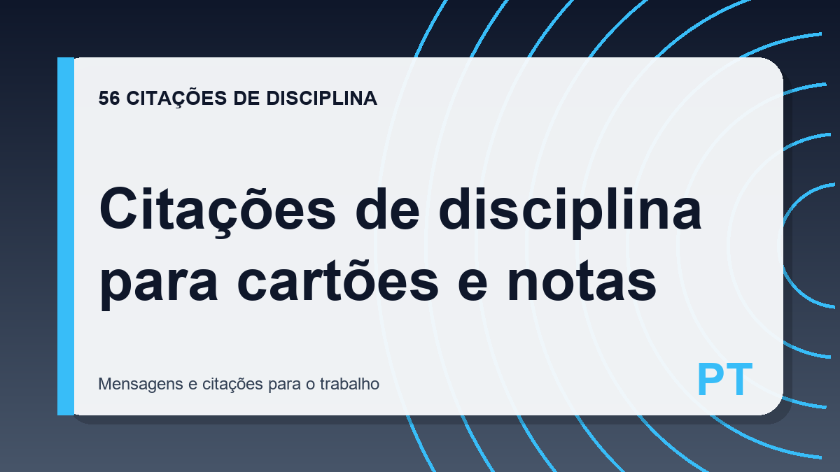 Citações de disciplina para cartões e notas