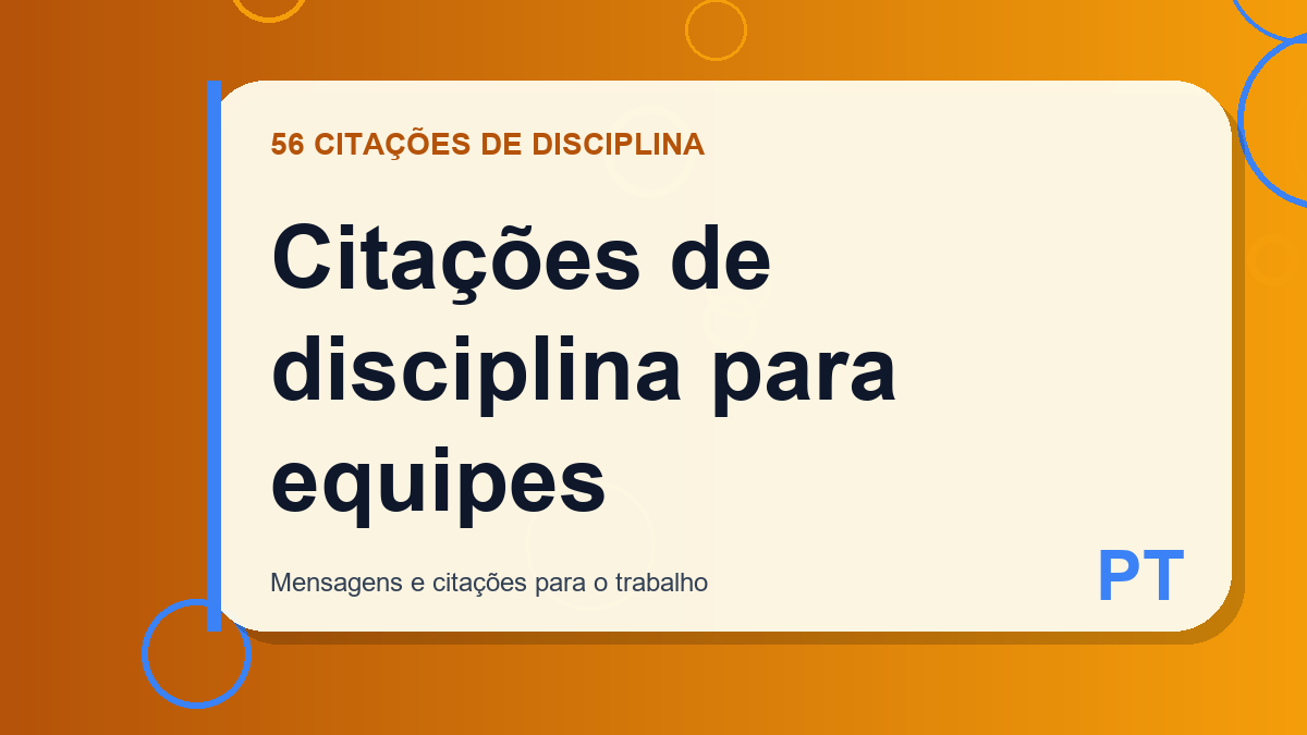 Citações de disciplina para equipes