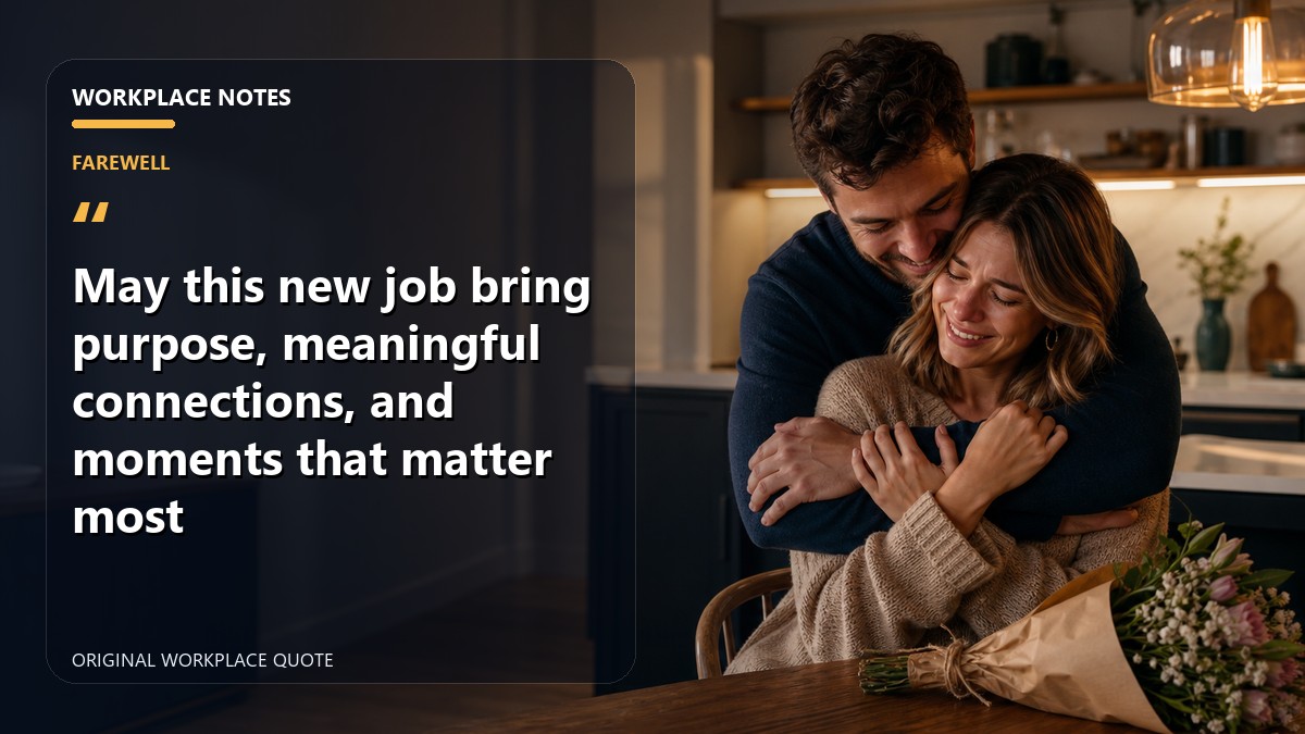May this new job bring purpose, meaningful connections, and moments that matter most