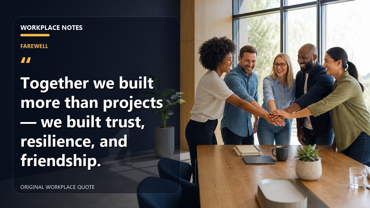 Together we built more than projects — we built trust, resilience, and friendship.