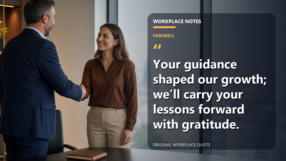 Your guidance shaped our growth; we’ll carry your lessons forward with gratitude.