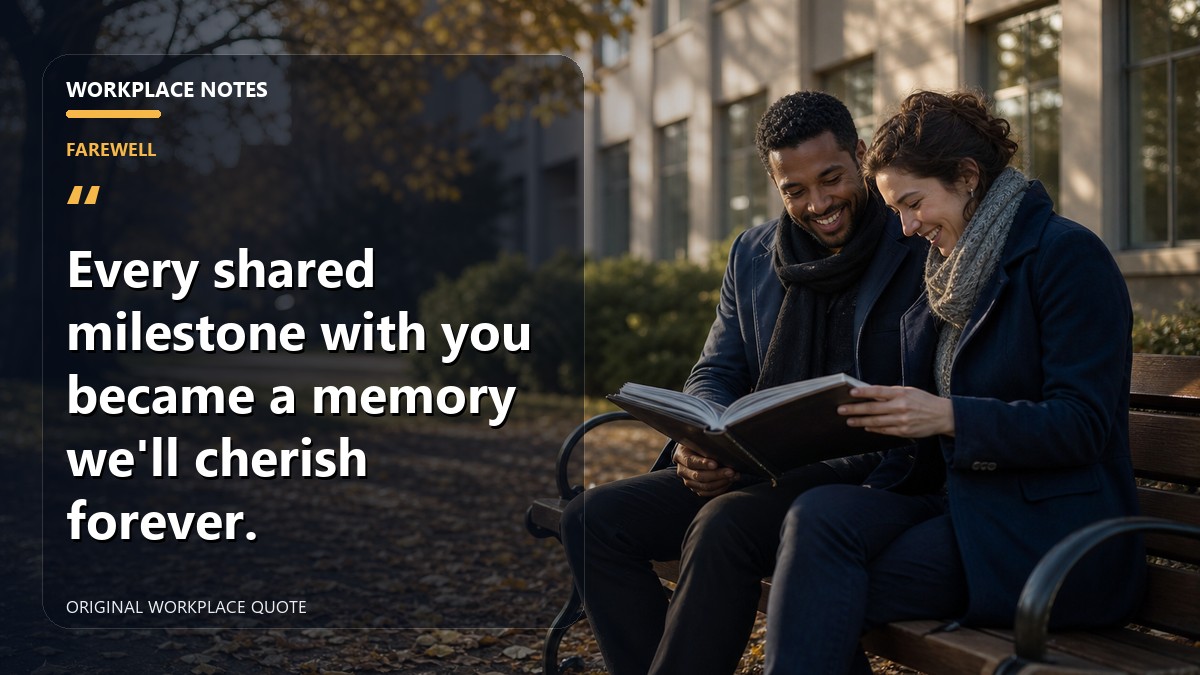 Every shared milestone with you became a memory we'll cherish forever.