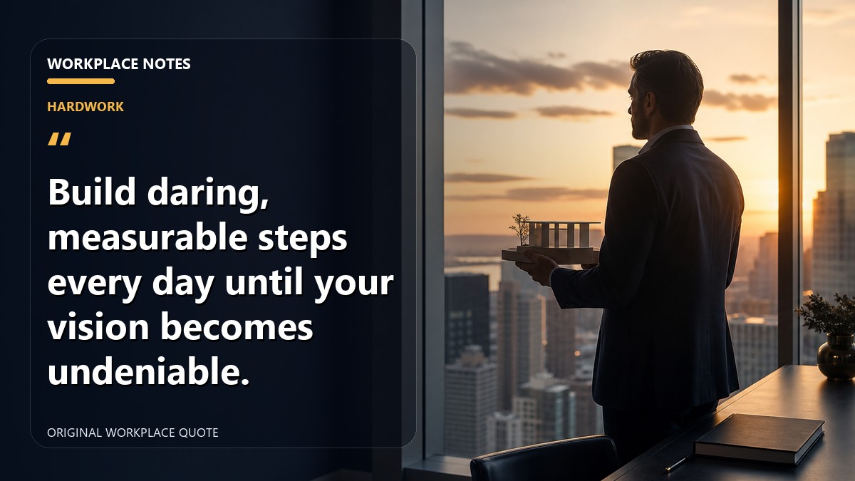 Build daring, measurable steps every day until your vision becomes undeniable.