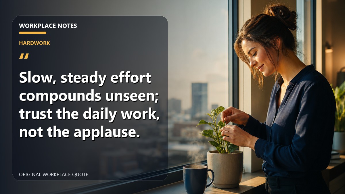 Slow, steady effort compounds unseen; trust the daily work, not the applause.