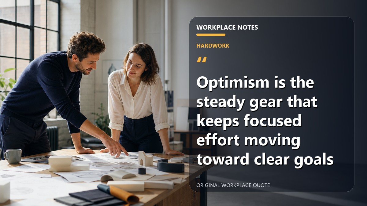 Optimism is the steady gear that keeps focused effort moving toward clear goals