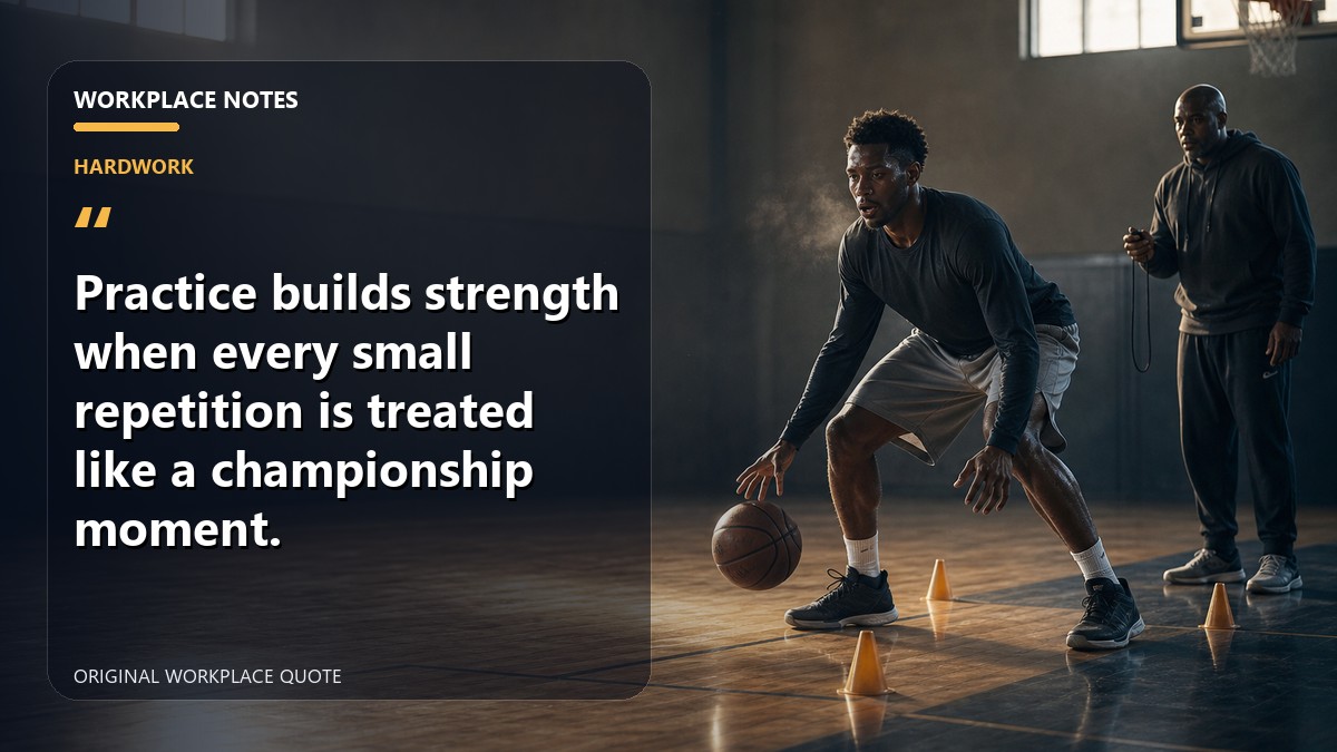Practice builds strength when every small repetition is treated like a championship moment.
