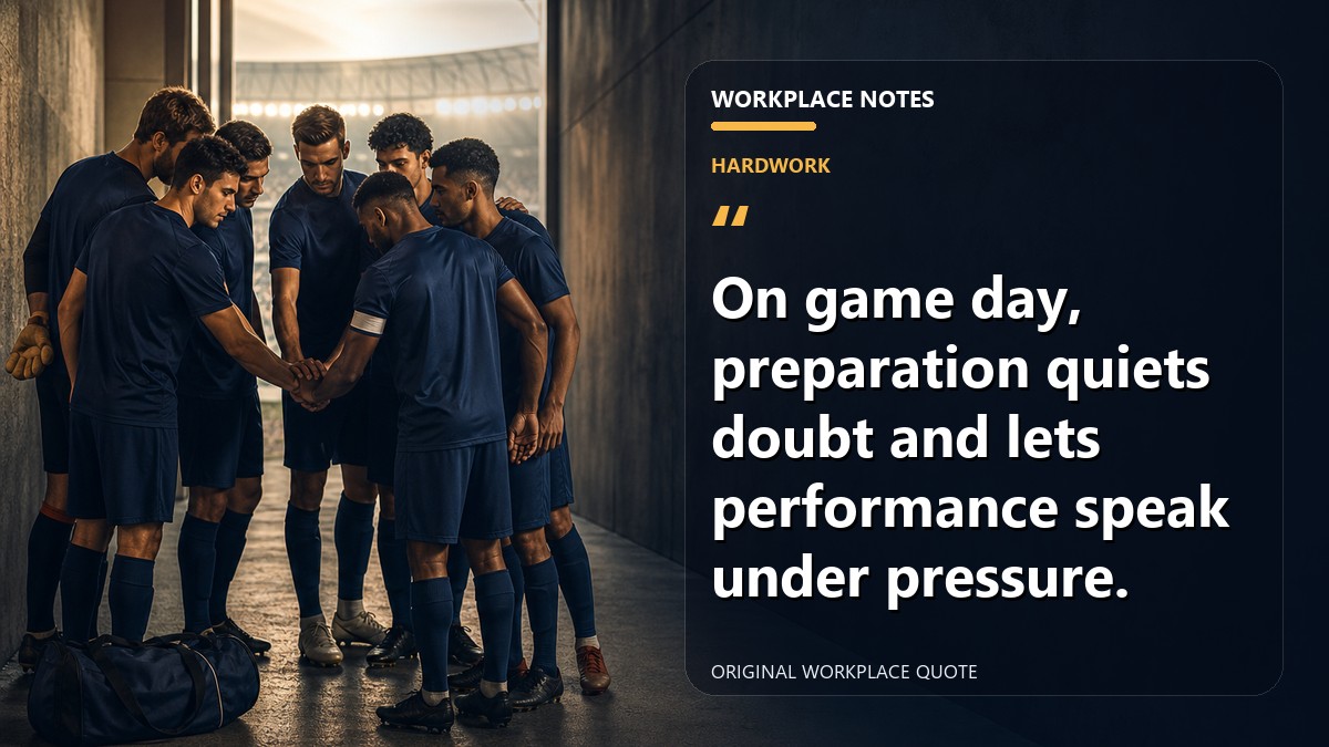 On game day, preparation quiets doubt and lets performance speak under pressure.