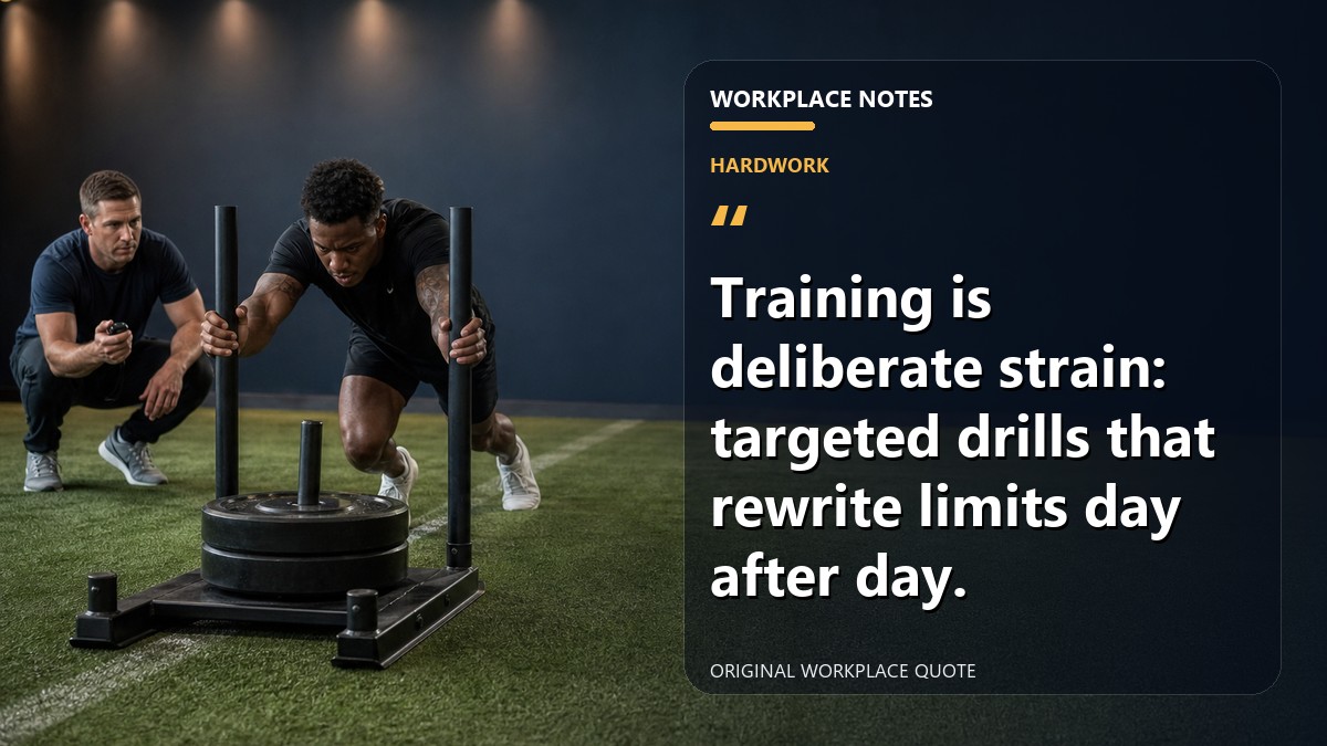Training is deliberate strain: targeted drills that rewrite limits day after day.