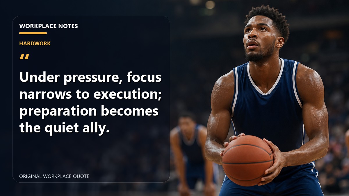 Under pressure, focus narrows to execution; preparation becomes the quiet ally.