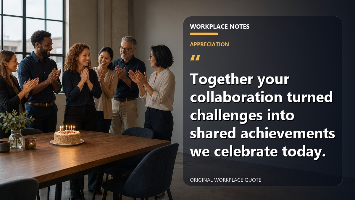Together your collaboration turned challenges into shared achievements we celebrate today.