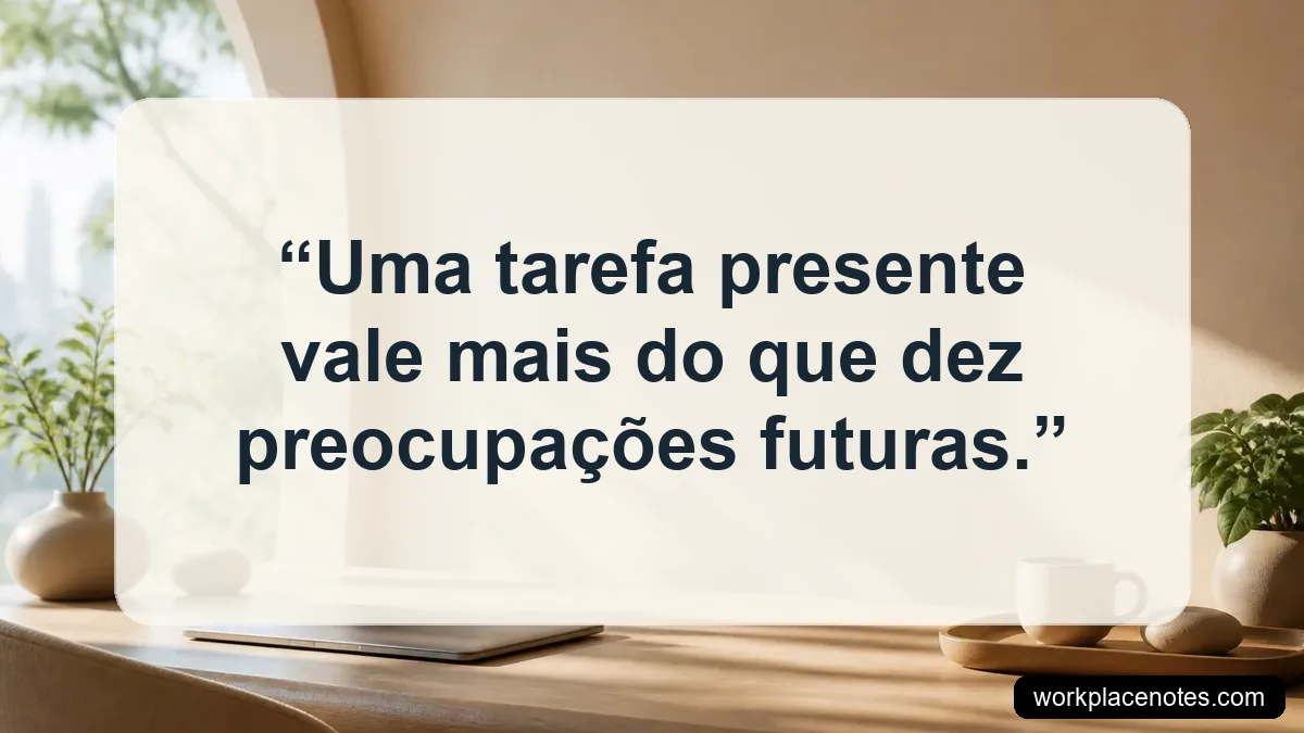 Uma tarefa presente vale mais do que dez preocupações futuras.