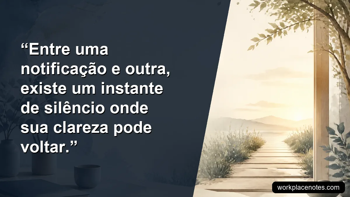 Entre uma notificação e outra, existe um instante de silêncio onde sua clareza pode voltar.