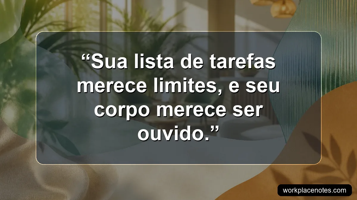 Sua lista de tarefas merece limites, e seu corpo merece ser ouvido.