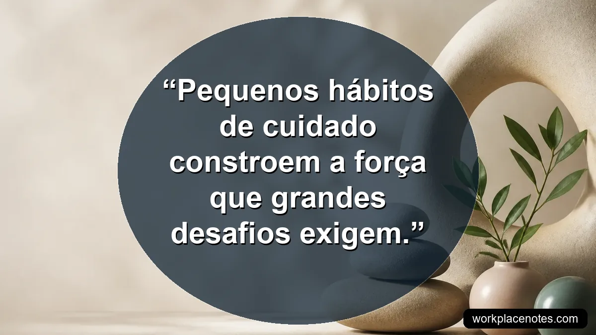 Pequenos hábitos de cuidado constroem a força que grandes desafios exigem.