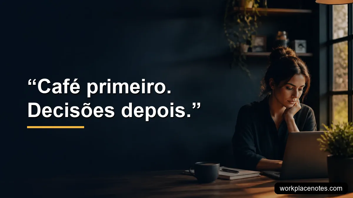 Café primeiro. Decisões depois.