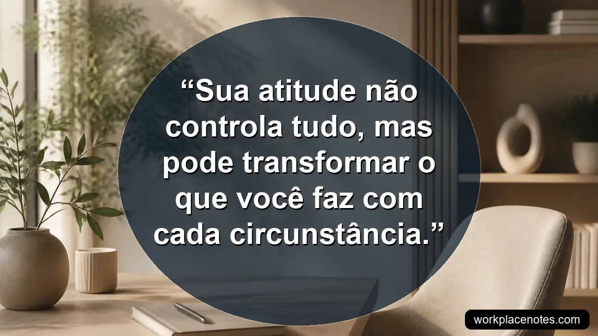 Sua atitude não controla tudo, mas pode transformar o que você faz com cada circunstância.