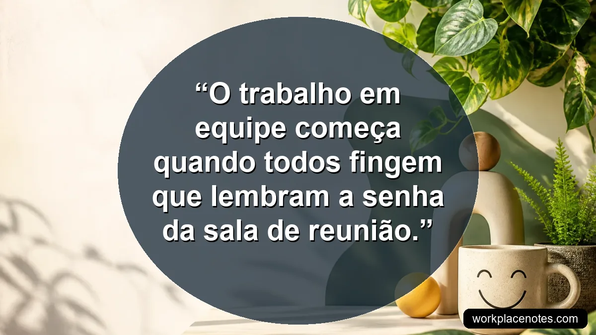 O trabalho em equipe começa quando todos fingem que lembram a senha da sala de reunião.