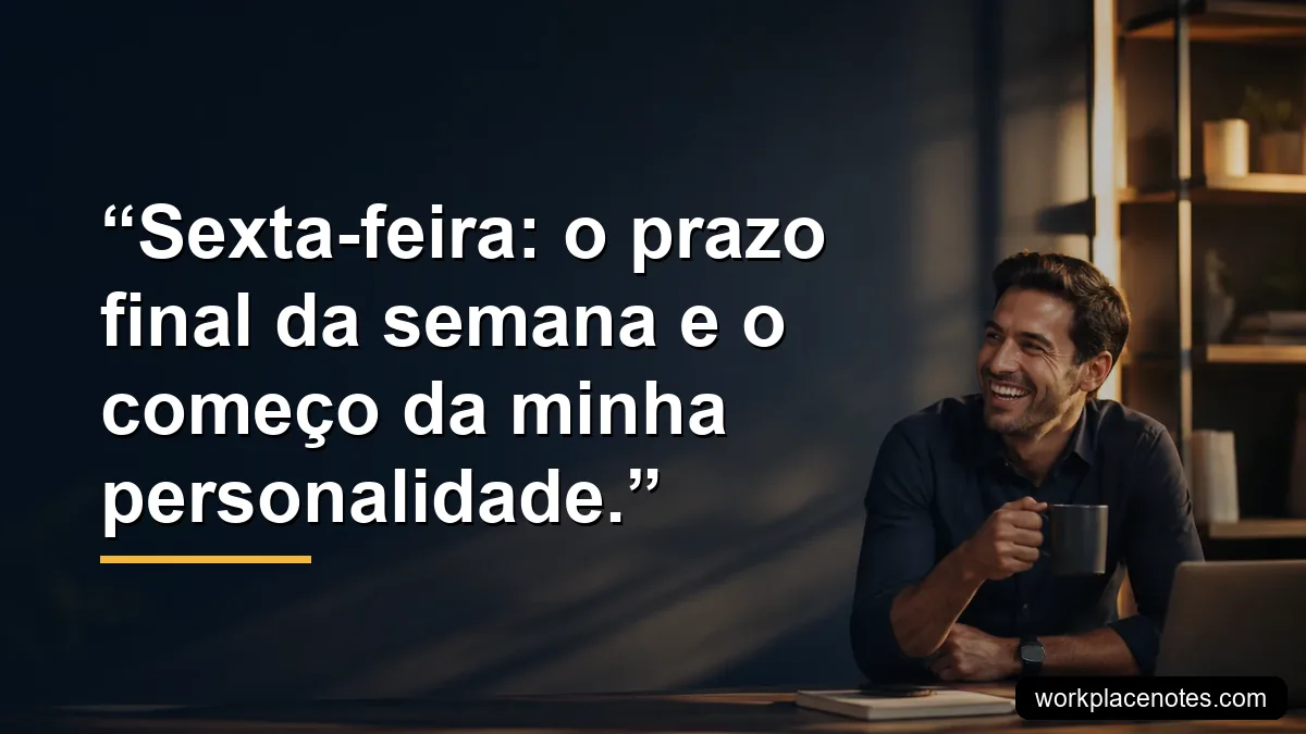 Sexta-feira: o prazo final da semana e o começo da minha personalidade.