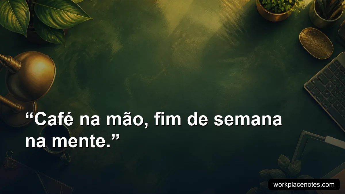 Café na mão, fim de semana na mente.
