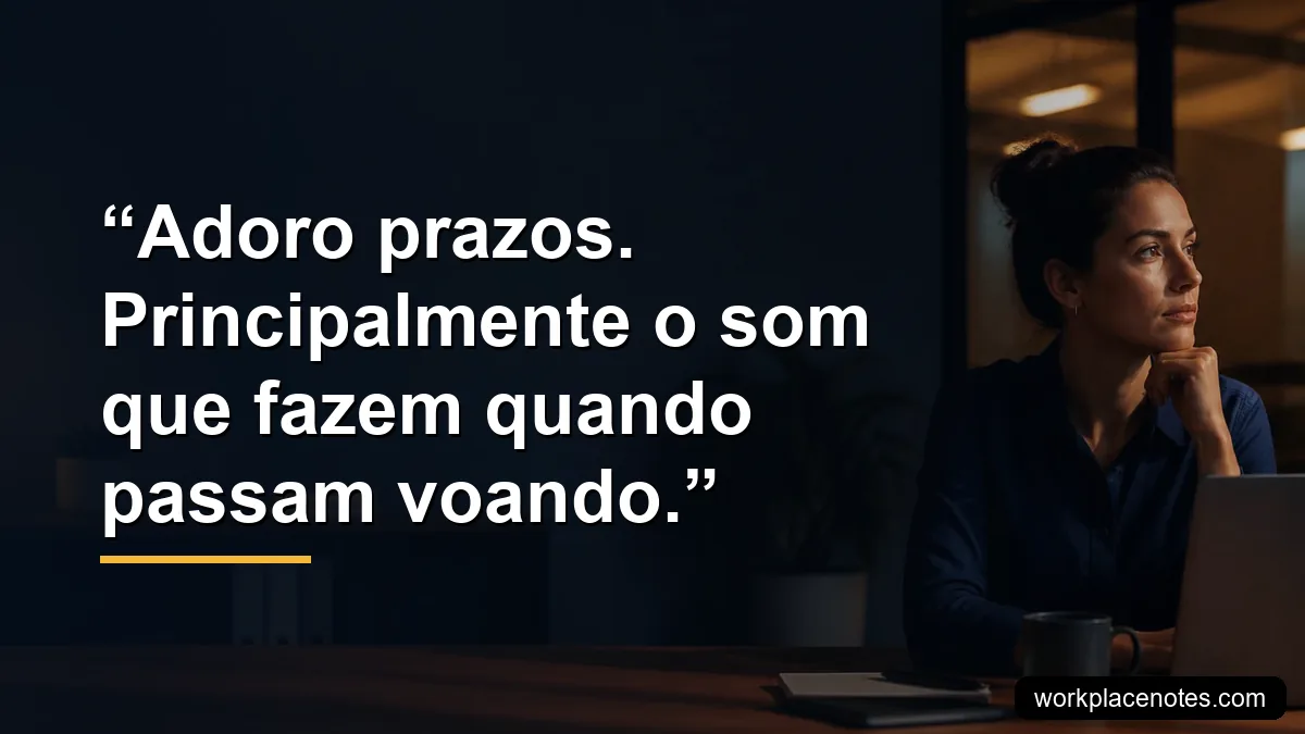 Adoro prazos. Principalmente o som que fazem quando passam voando.