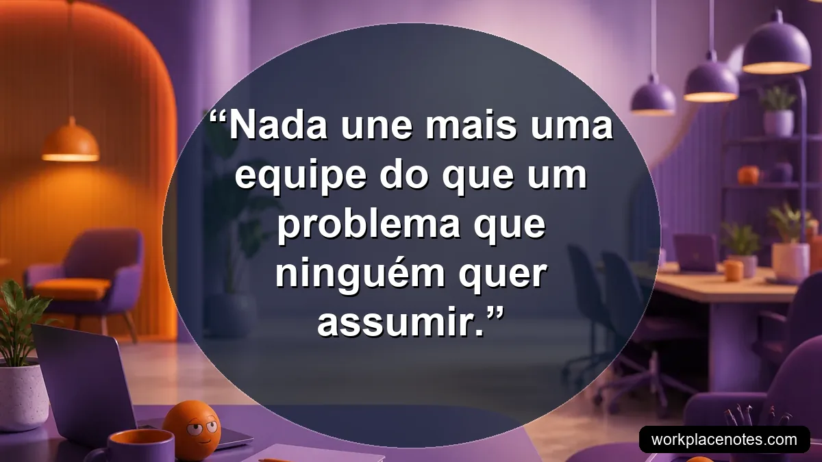 Nada une mais uma equipe do que um problema que ninguém quer assumir.