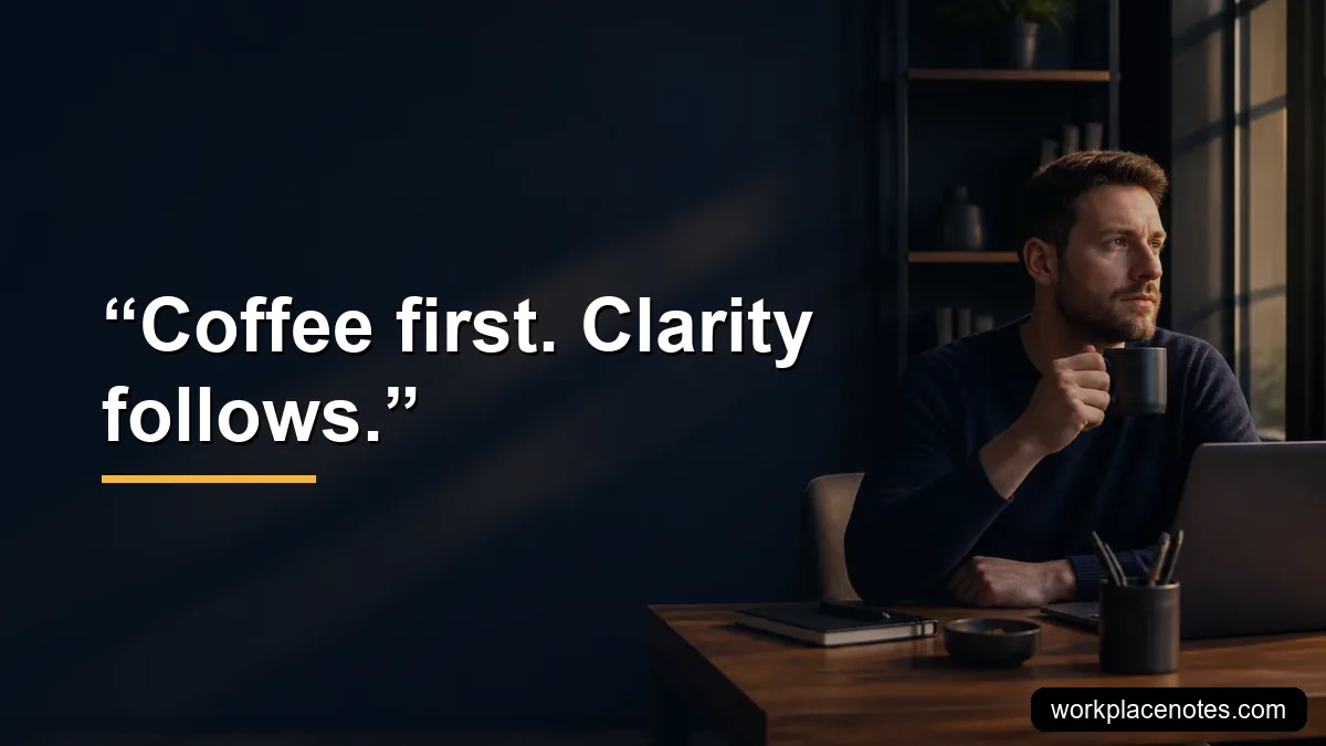Coffee first. Clarity follows.
