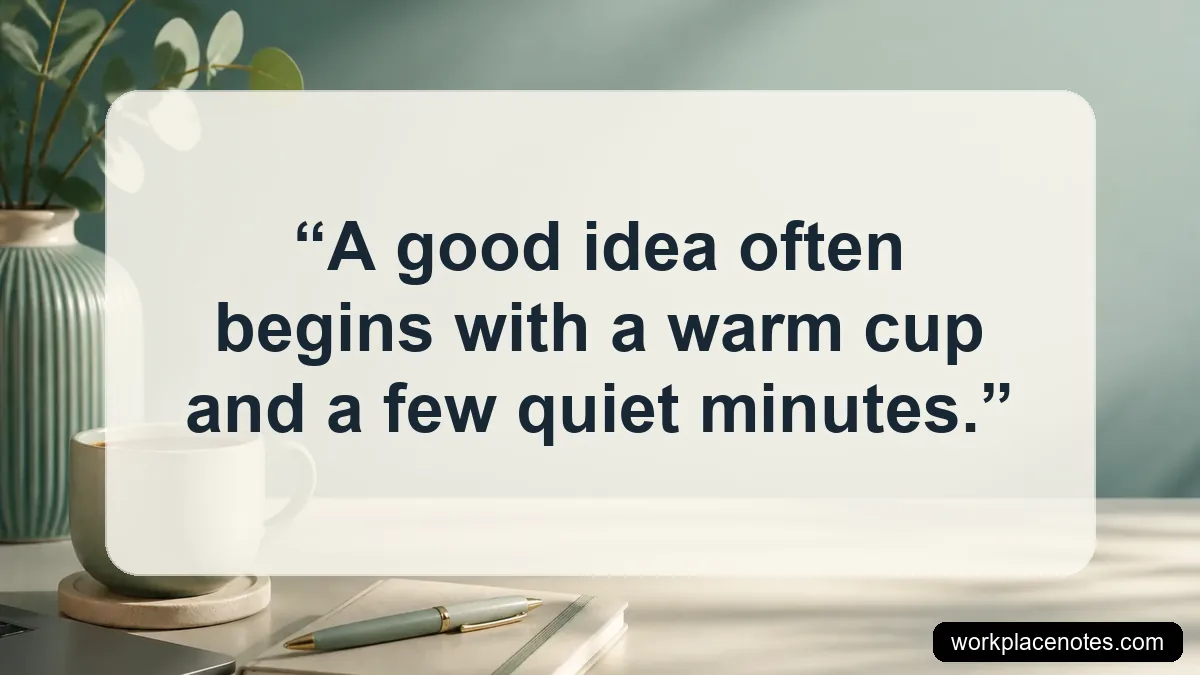 A good idea often begins with a warm cup and a few quiet minutes.