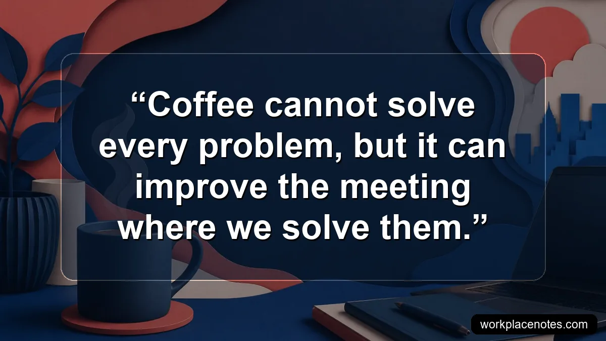 Coffee cannot solve every problem, but it can improve the meeting where we solve them.