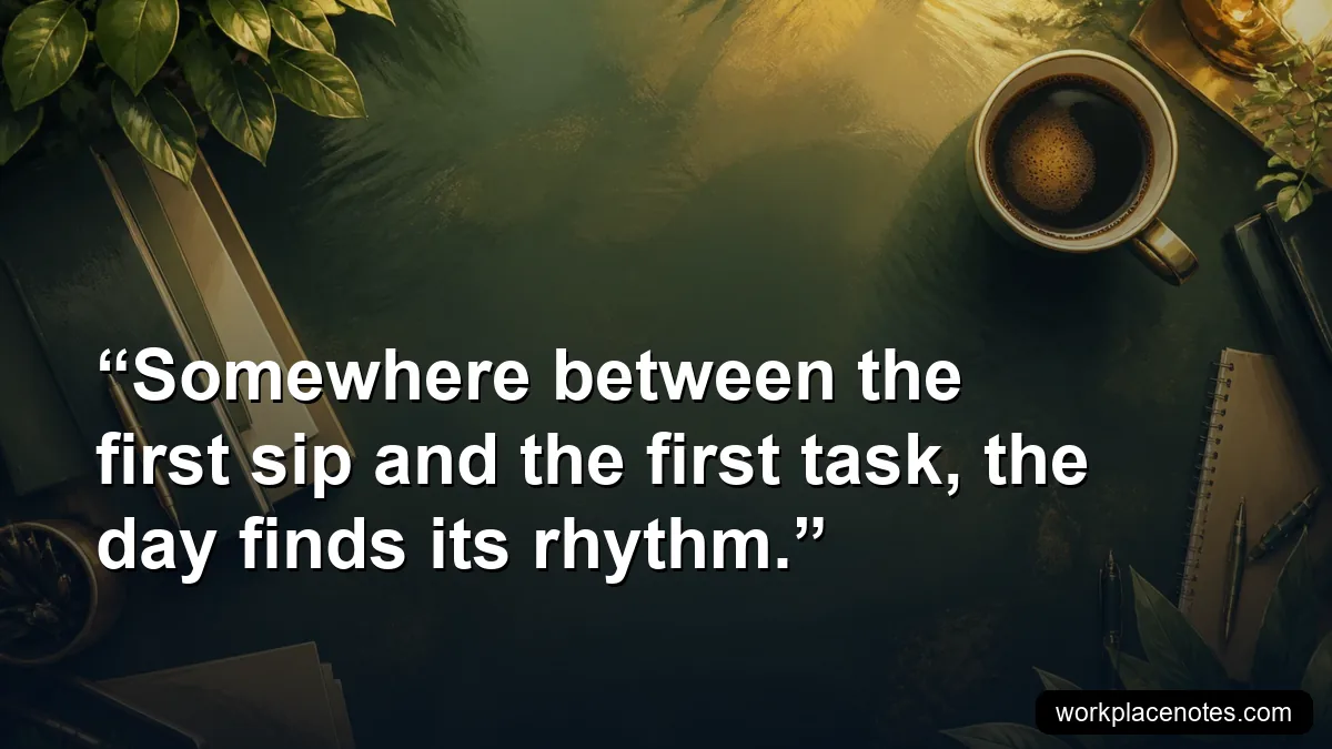 Somewhere between the first sip and the first task, the day finds its rhythm.