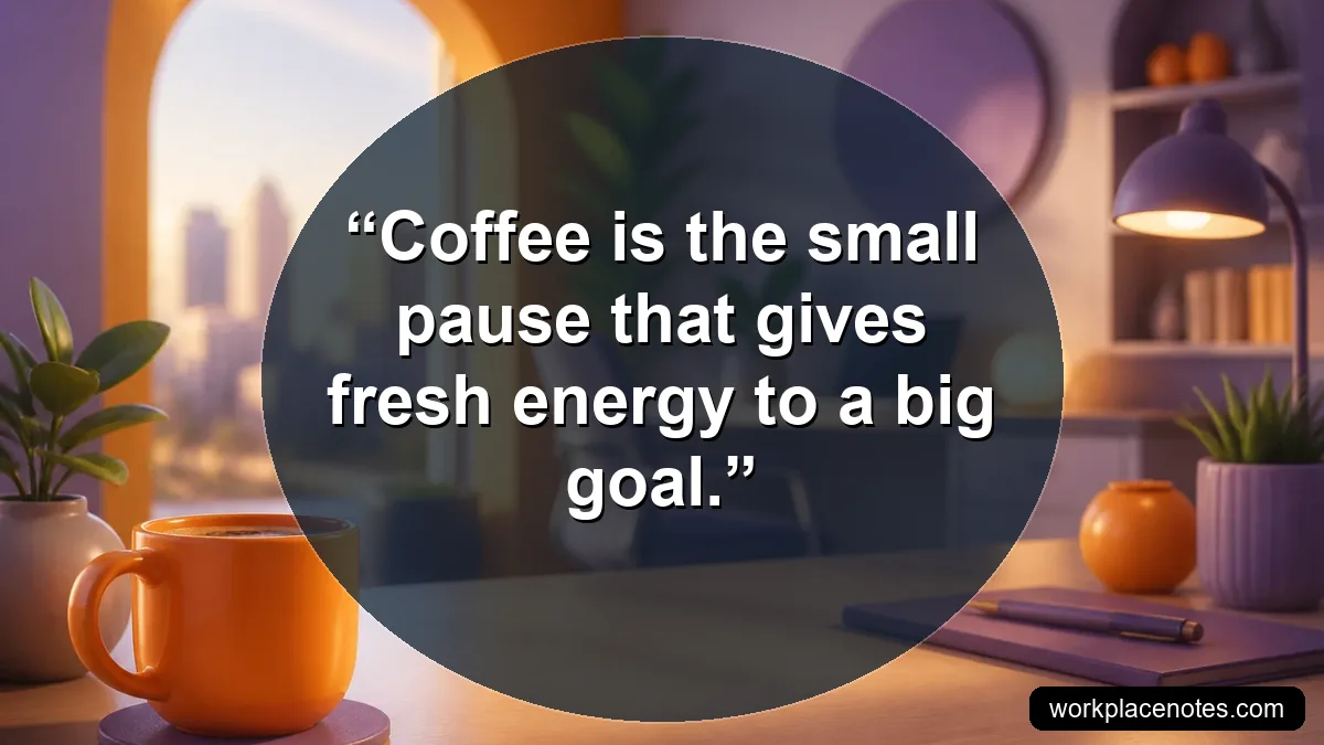 Coffee is the small pause that gives fresh energy to a big goal.