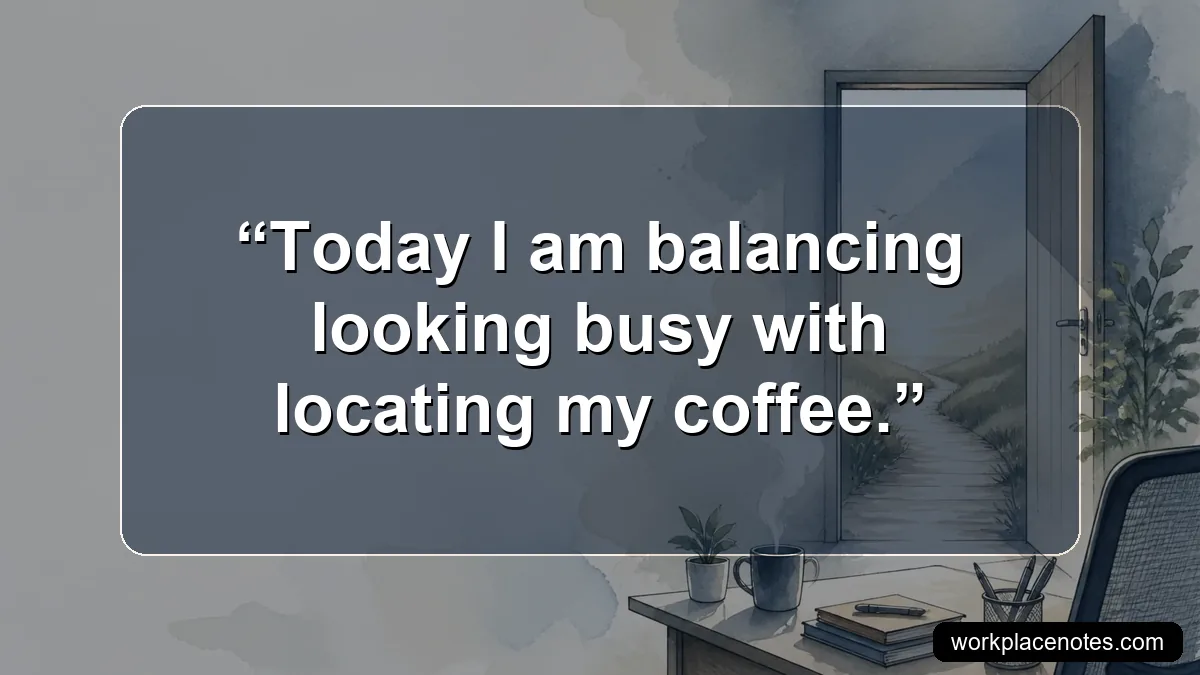 Today I am balancing looking busy with locating my coffee.