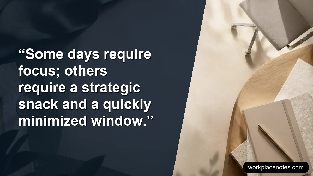 Some days require focus; others require a strategic snack and a quickly minimized window.