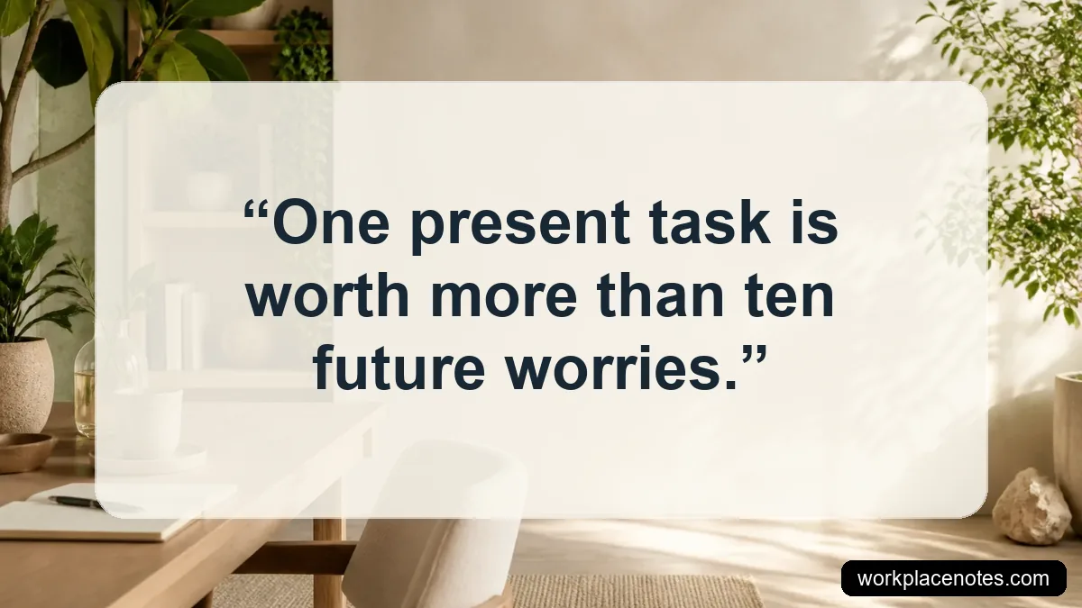 One present task is worth more than ten future worries.