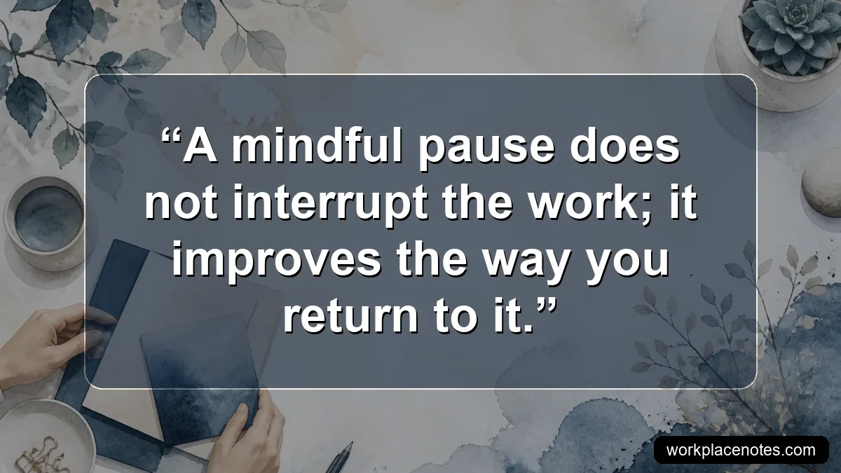 A mindful pause does not interrupt the work; it improves the way you return to it.