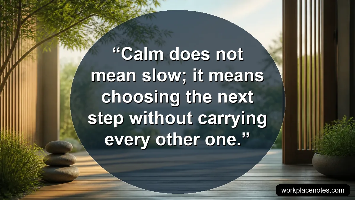 Calm does not mean slow; it means choosing the next step without carrying every other one.