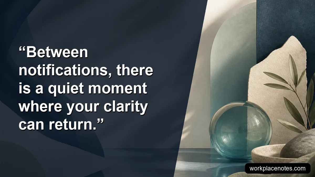 Between notifications, there is a quiet moment where your clarity can return.