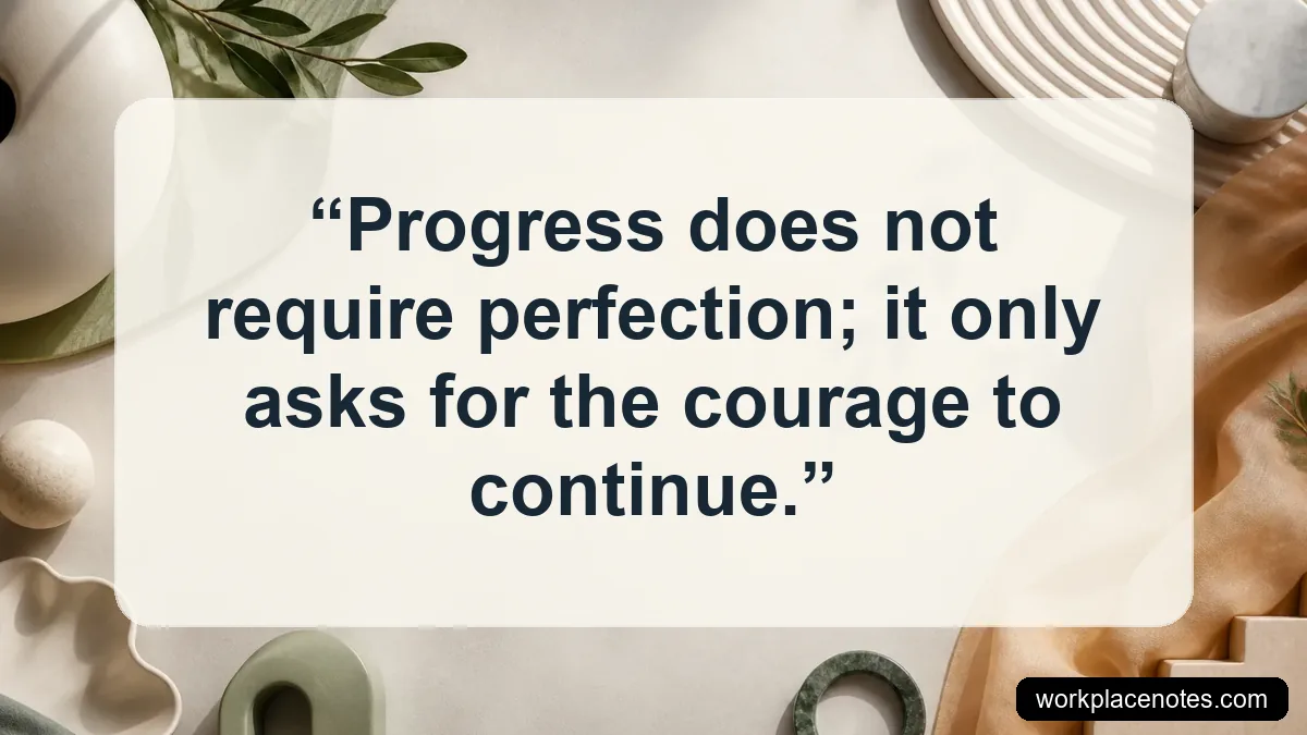 Progress does not require perfection; it only asks for the courage to continue.