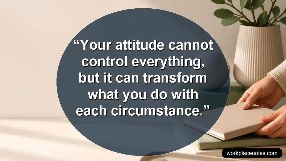 Your attitude cannot control everything, but it can transform what you do with each circumstance.