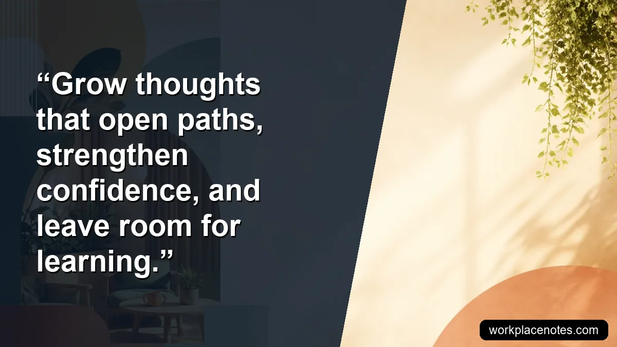 Grow thoughts that open paths, strengthen confidence, and leave room for learning.