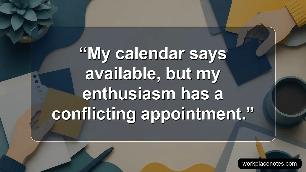 My calendar says available, but my enthusiasm has a conflicting appointment.