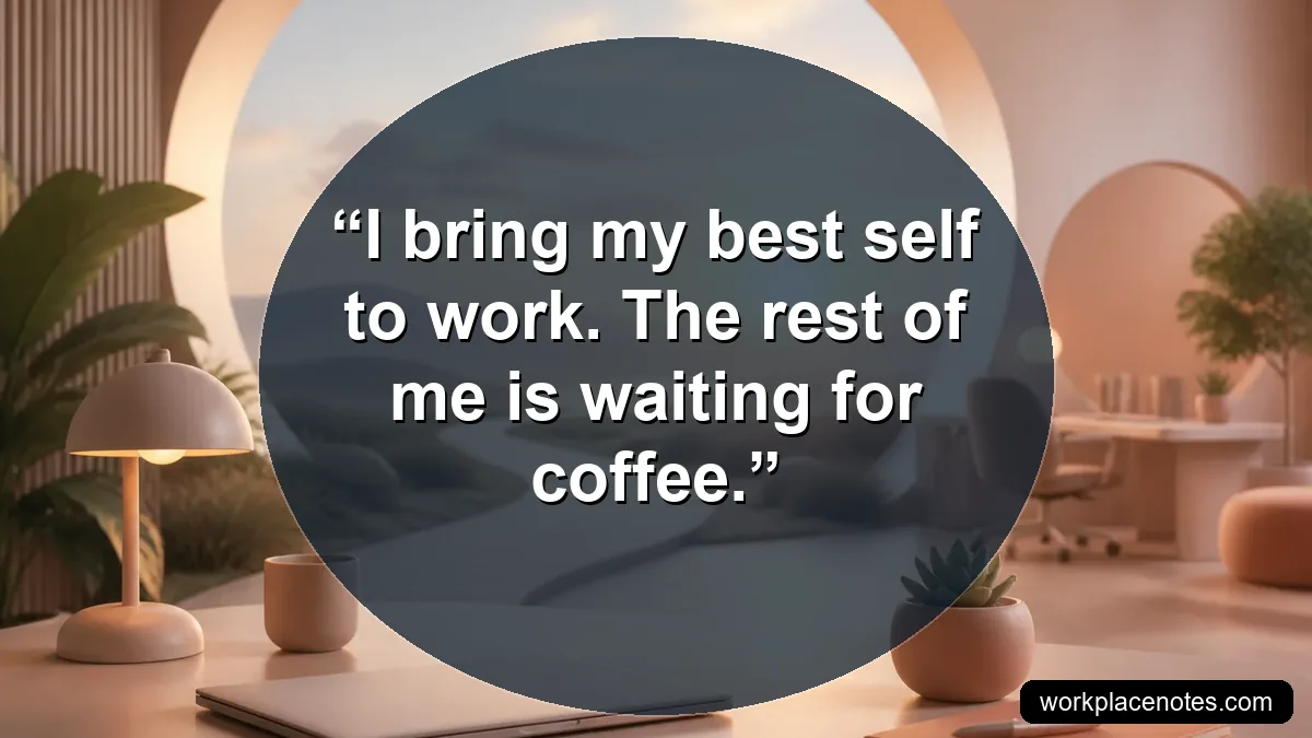 I bring my best self to work. The rest of me is waiting for coffee.