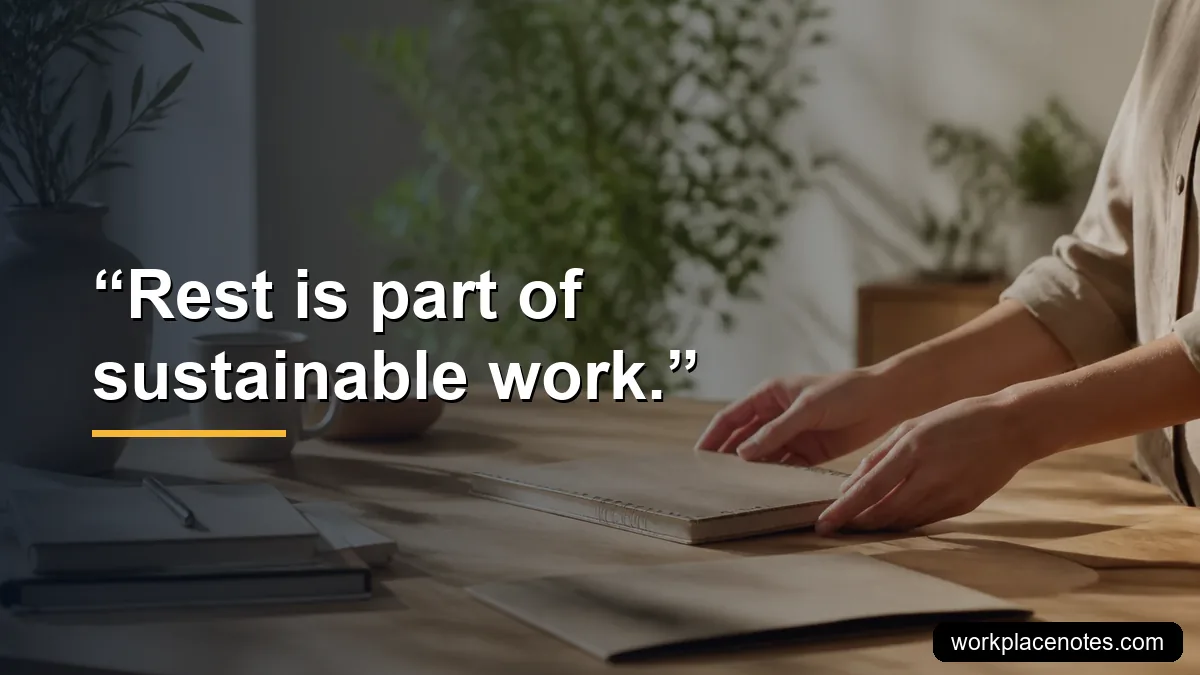 Rest is part of sustainable work.