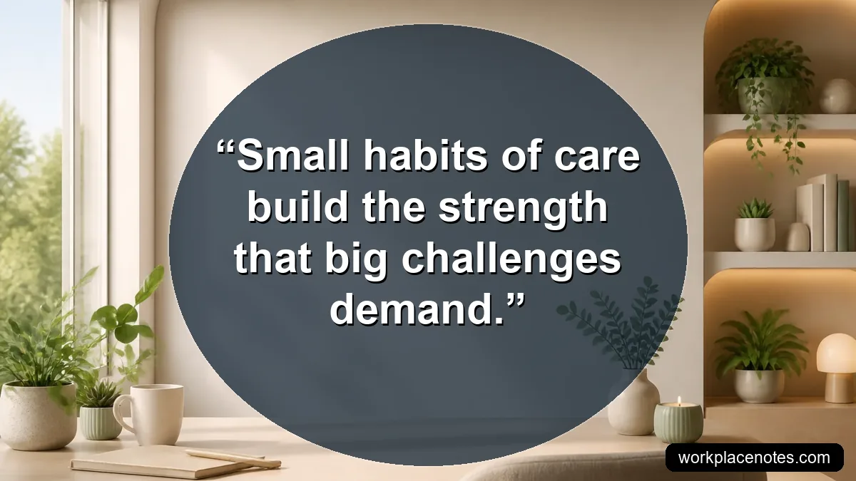 Small habits of care build the strength that big challenges demand.