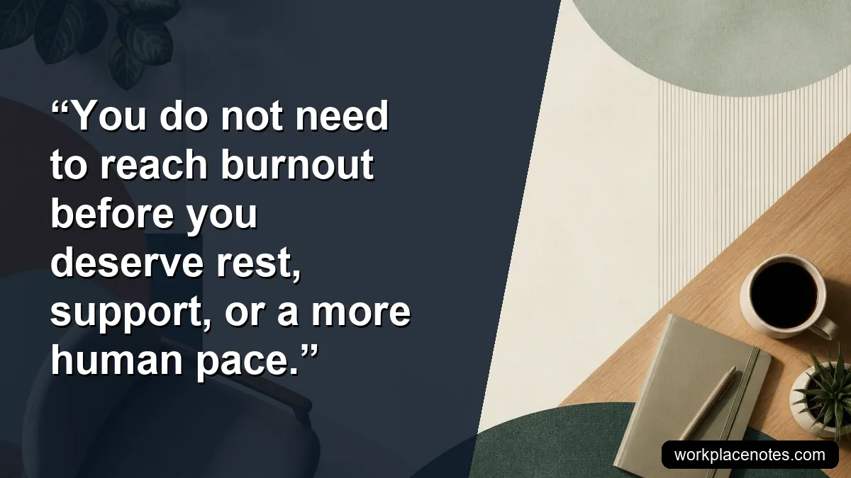 You do not need to reach burnout before you deserve rest, support, or a more human pace.