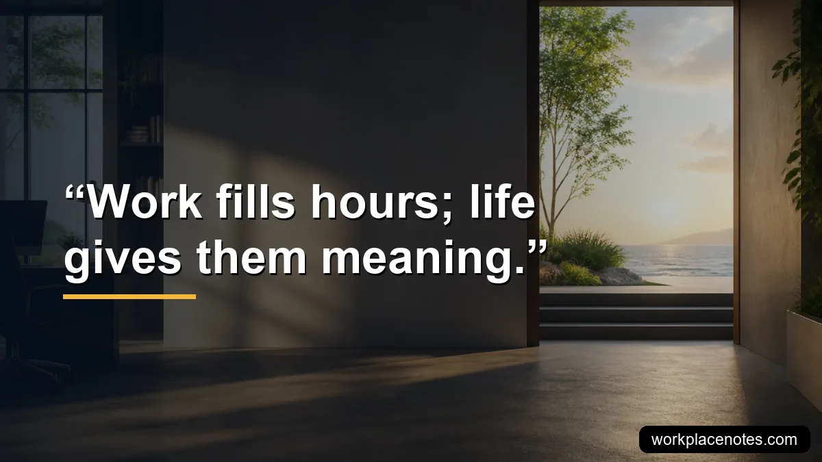 Work fills hours; life gives them meaning.