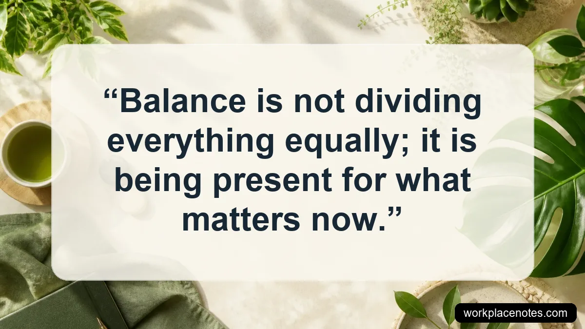 Balance is not dividing everything equally; it is being present for what matters now.