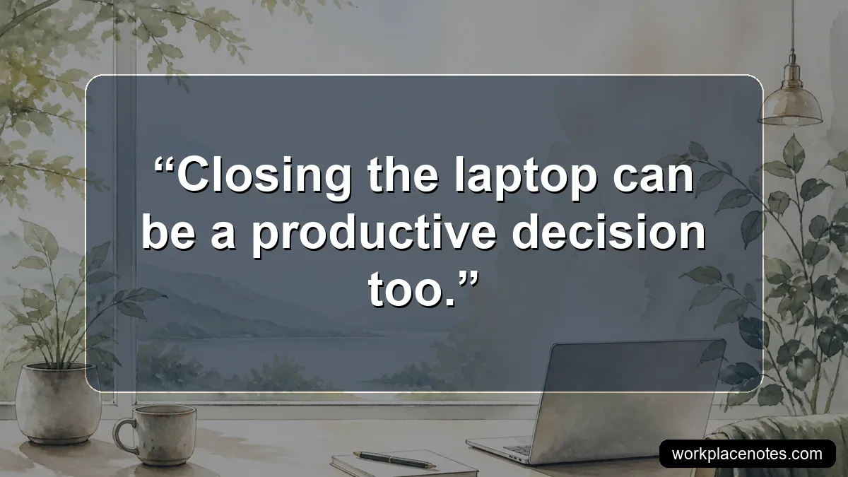 Closing the laptop can be a productive decision too.