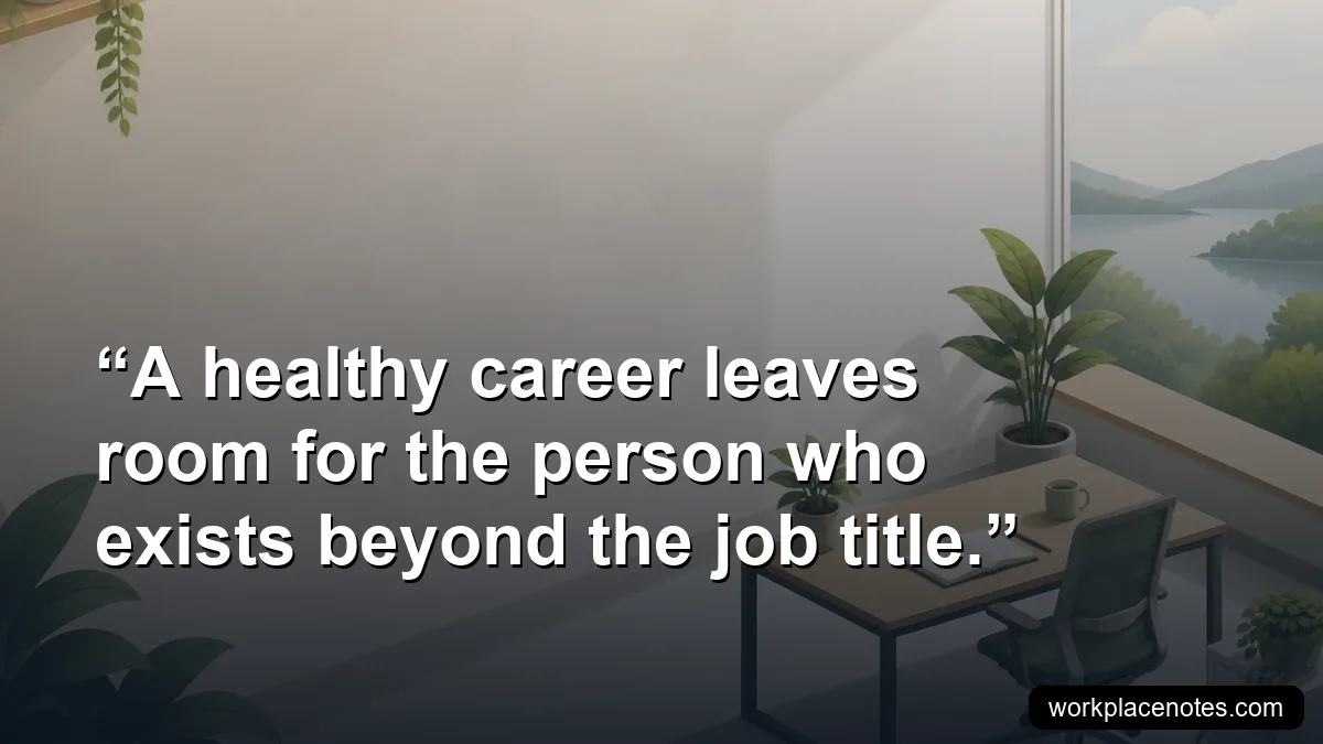 A healthy career leaves room for the person who exists beyond the job title.