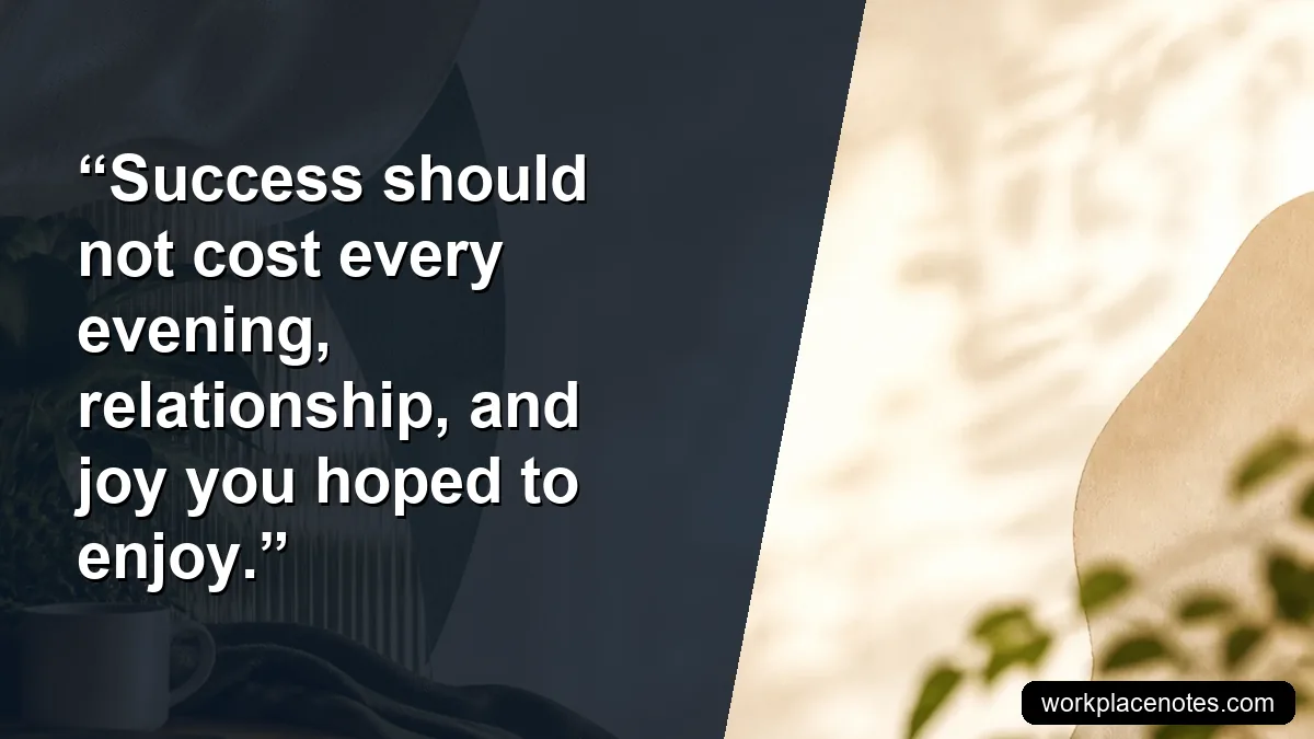 Success should not cost every evening, relationship, and joy you hoped to enjoy.